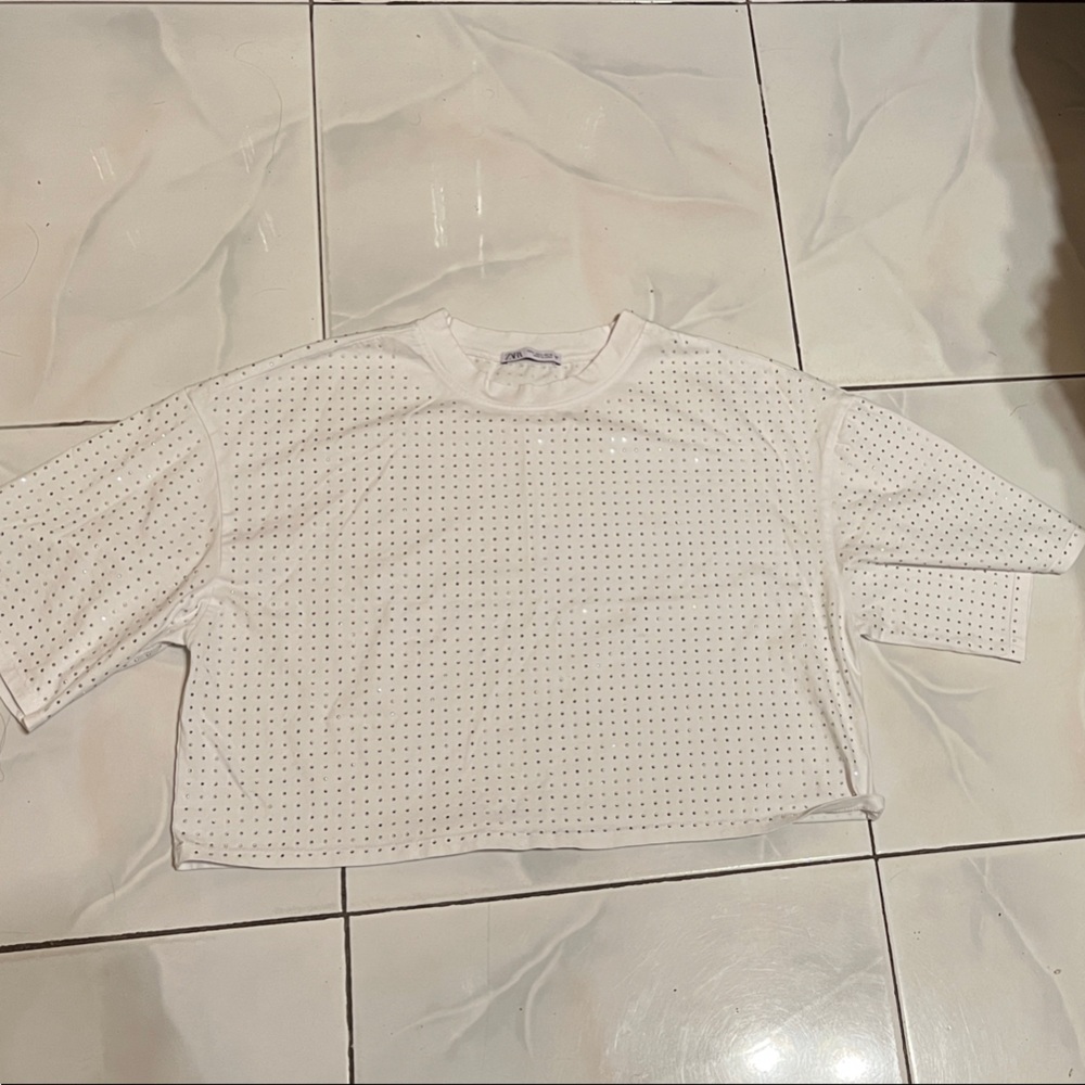 Zara Polka Dot Short Sleeve Tee